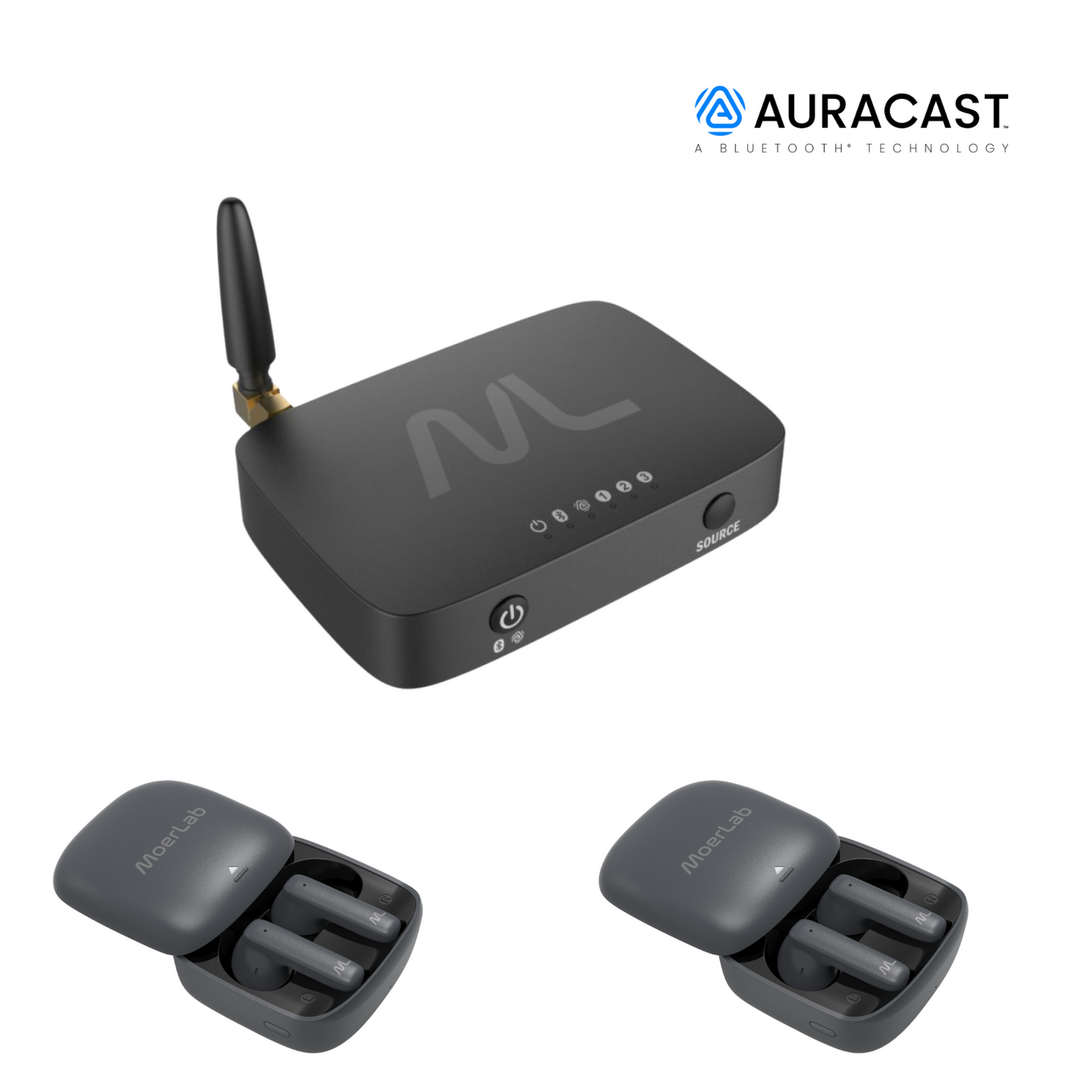 TV hearMore Auracast Solution (Bundle of TV hearMore 1 unit +hearClear 2 units)