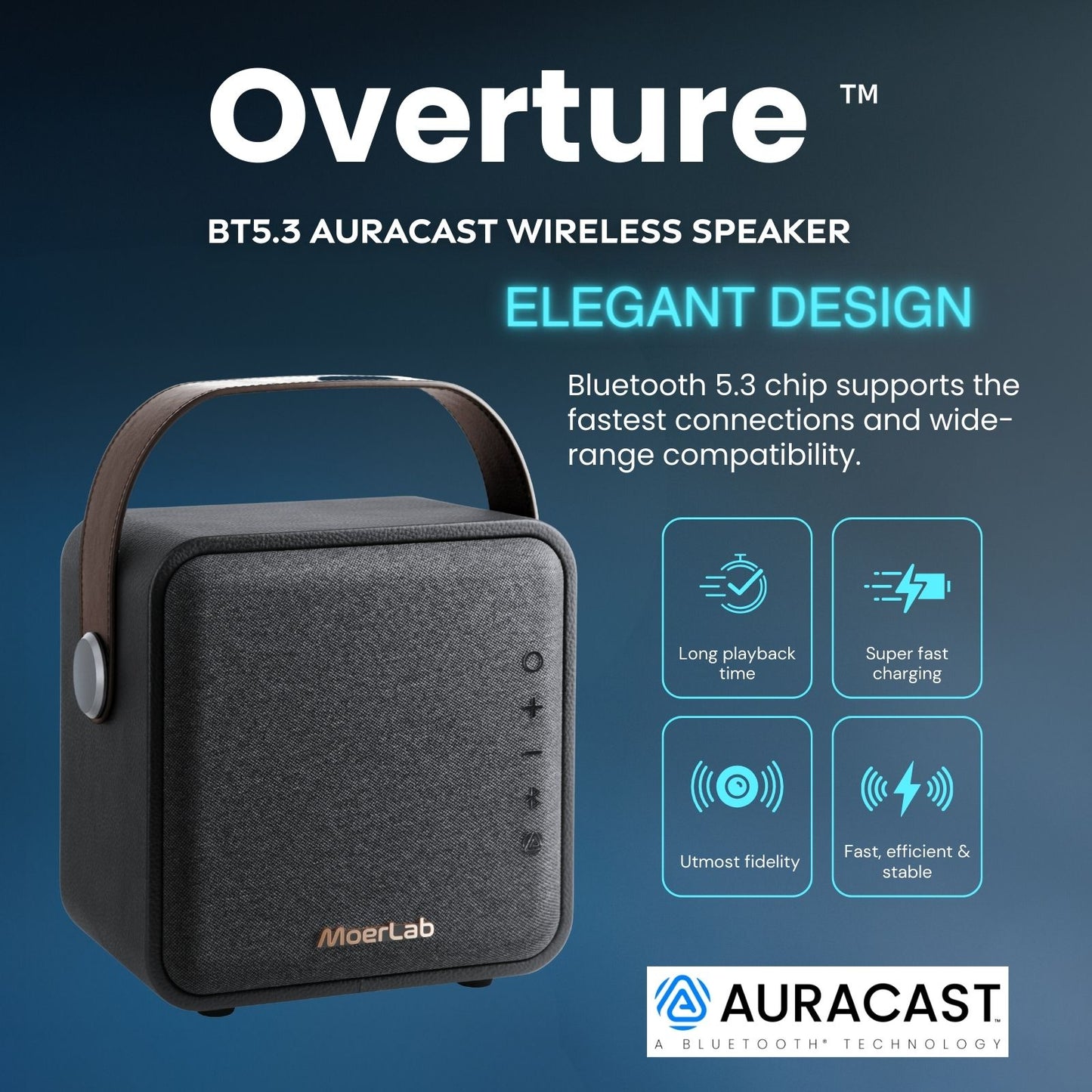Overture™ BT5.3 Auracast ワイヤレス スピーカー