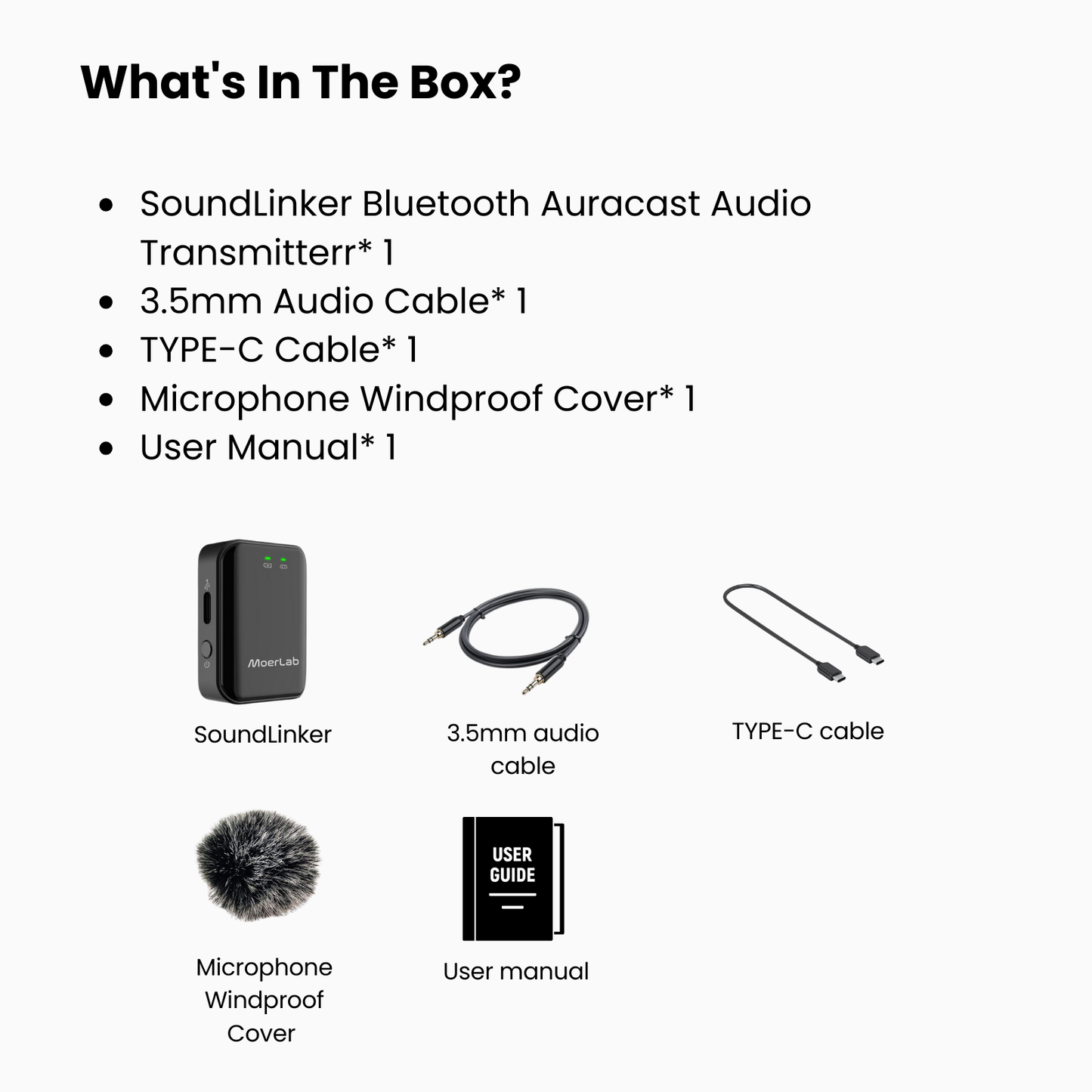 SoundLinker™ ポータブル Bluetooth Auracast オーディオ トランスミッター