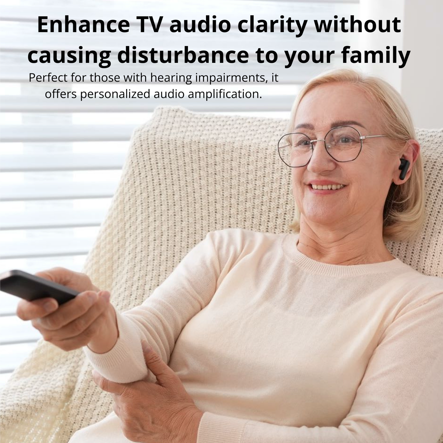 MoerLab® Auracast™ Solution Bundle : 1 TV hearMore™ Transmitter & 2 hearClear™ Earbuds